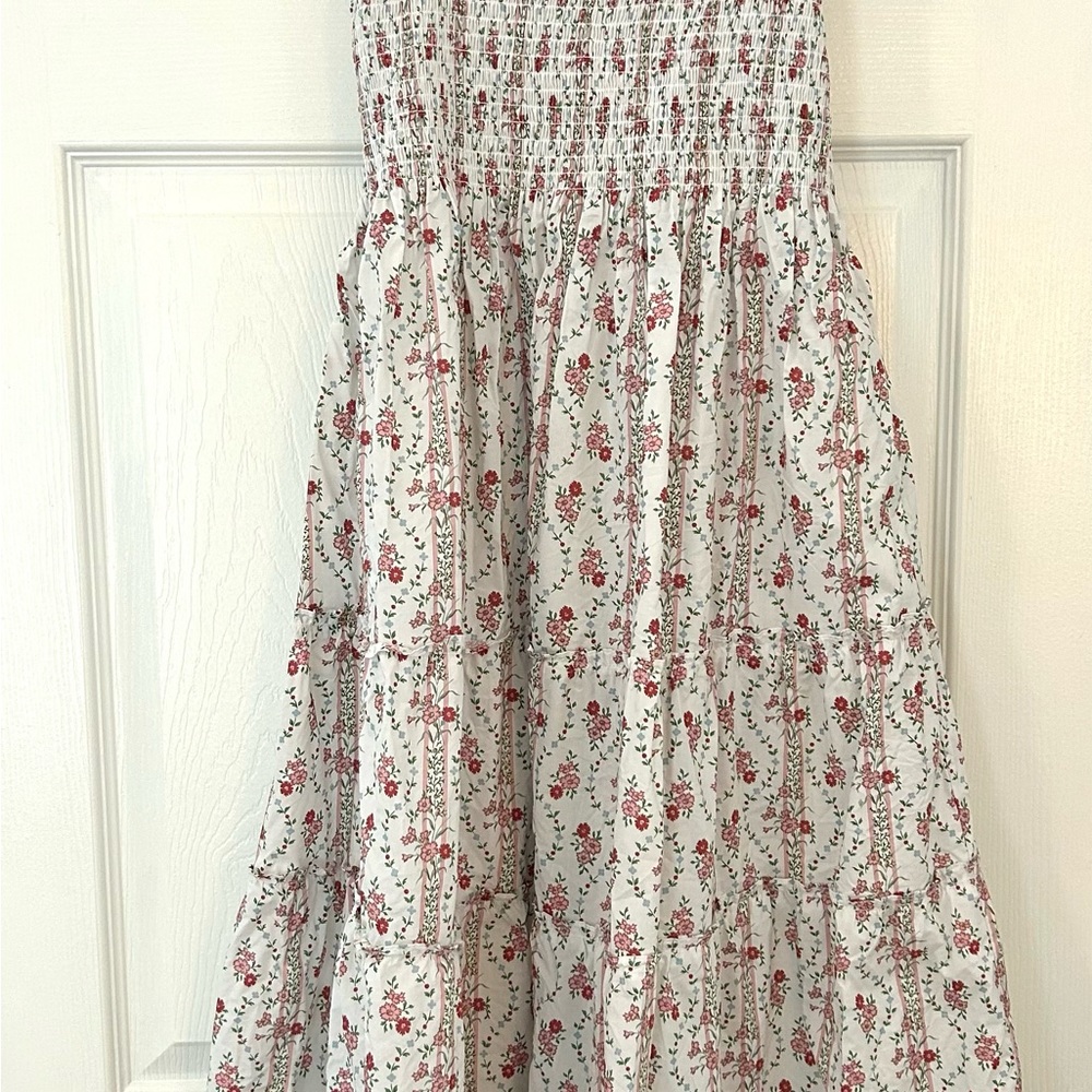 Hill House Ellie Nap Dress in Pink Vine Stripe Cotton